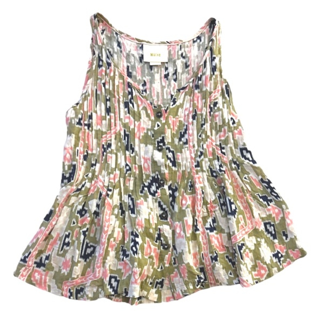 Maeve Sleeveless Pintuck Pleat Top 0